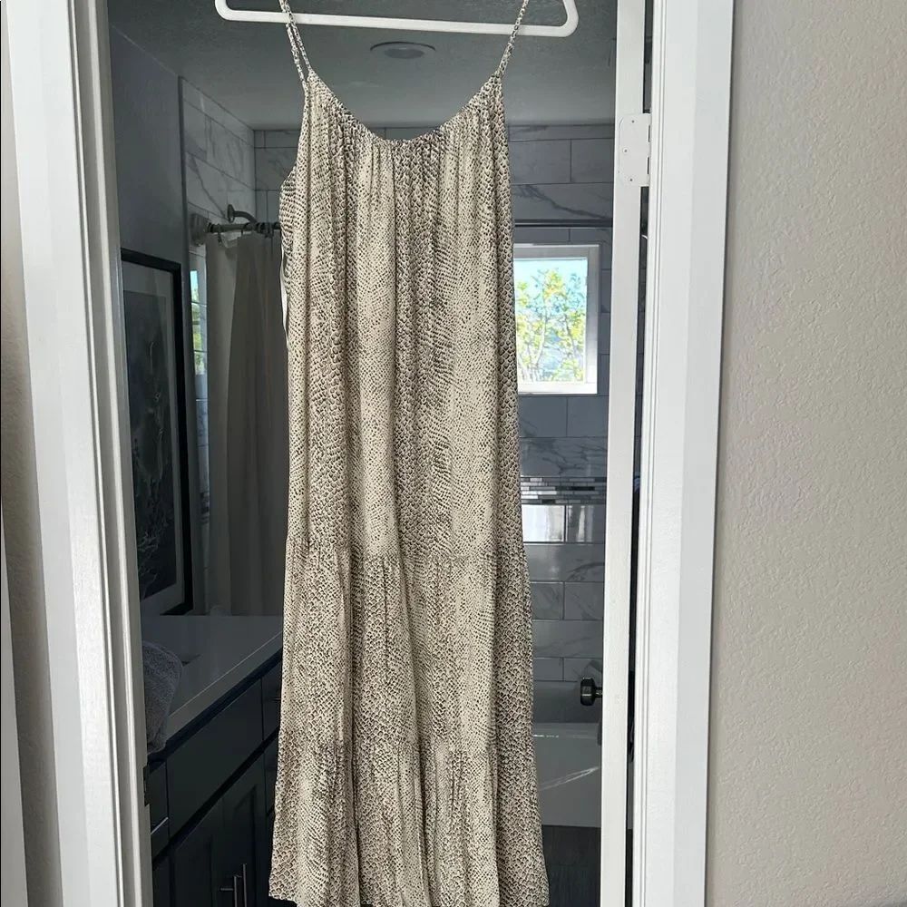 Nordstrom Black and Cream Snake Print Maxi Dress
